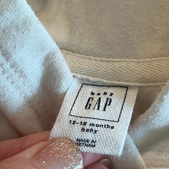 GAP Baby Hoodie Dress with Ears Multicolor Spell Out Logo 12-18mos - Picture 4 of 8